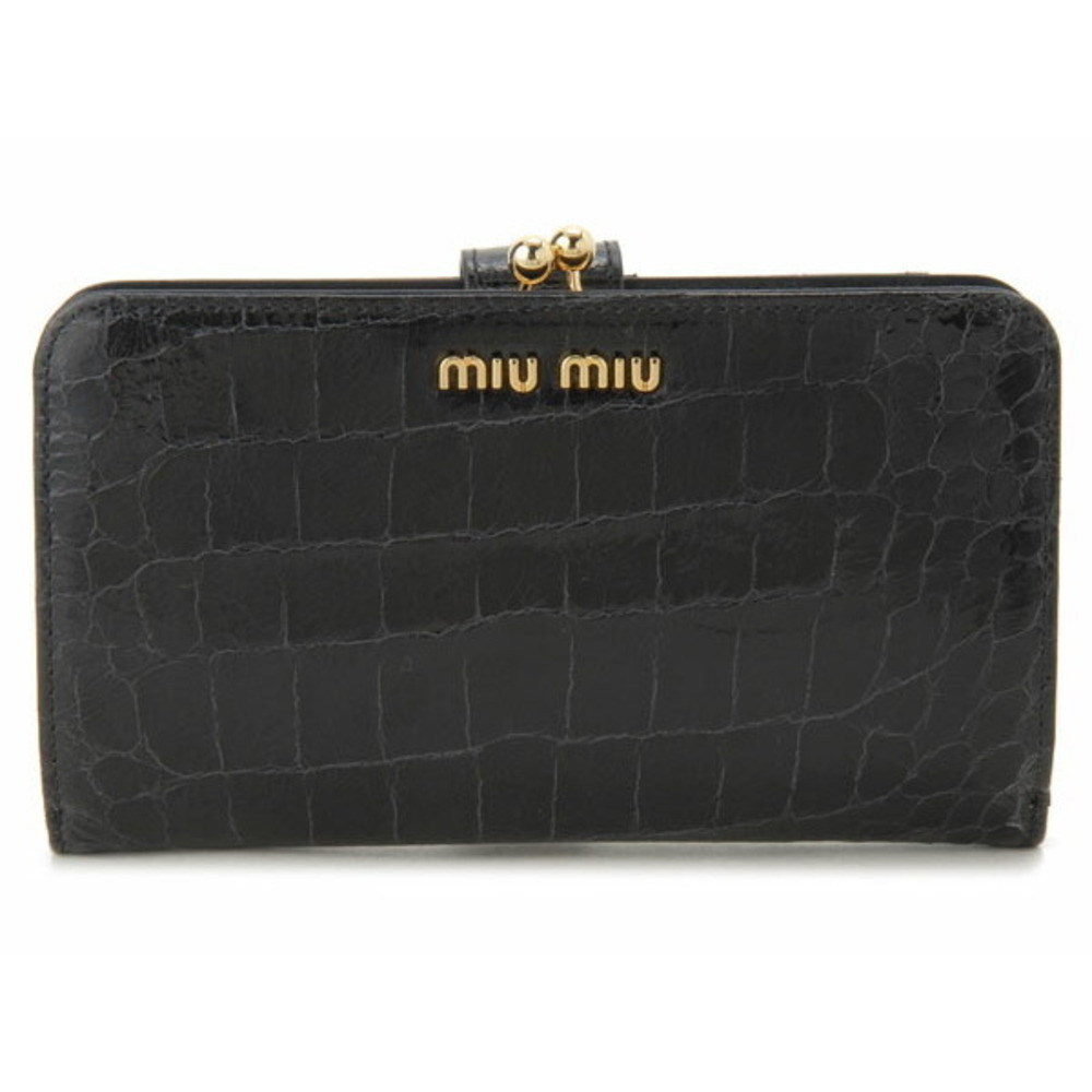 Miu Miu Long Wallet NKG Nero Black Clasp Closure